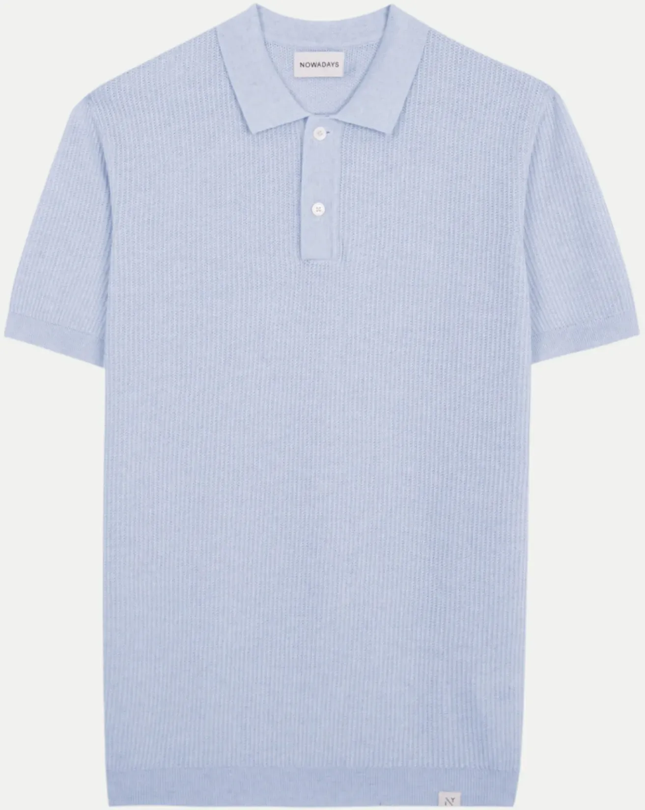 Poloshirt in Rippstruktur Blau M