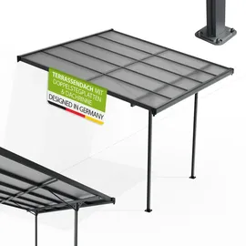 Juskys Terrassendach Borneo 300 x 300 cm anthrazit
