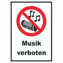 Schild Musik verboten A3 (297x420mm)