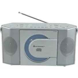 Soundmaster RCD1770SI Radio CD-MP3 Spieler CD-R und CD-RW Tragbar Batterie- und Netzbetrieb LCD Display mit Datum und Uhrzeit USB- und Kopfhöhreranschluss