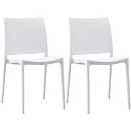 CLP Gartenstuhl Meton Stapelstuhl 42 x 42 x 81 cm weiß 2 St.