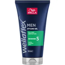 Wella Wellaflex Men All-Day Definition Gel Ultra starker Halt Styling Haargel | Veganes Haargel, dermatologisch getestet | silikonfrei, 150 ml