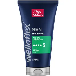 Wella Wellaflex Men All-Day Definition Gel Ultra starker Halt Styling Haargel | Veganes Haargel, dermatologisch getestet | silikonfrei, 150 ml