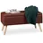 Relaxdays Truhenbank gepolstert Braun 40 x 80 x 39,5 cm