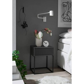 Livetastic Nachtschrank, Graphit, Schwarz, Metall, Holzwerkstoff, 1 Schubladen, 40x52x38.5 cm, Schlafzimmer, Nachttische