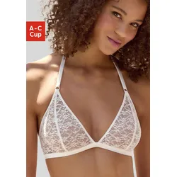 Bralette-BH VIVANCE, Damen, Gr. 70, Cup B, weiß, Obermaterial: 85% Polyamid, 15% Elasthan, feminin, BHs, in zierlicher Triangel-Schnittform mit Neckholder-Trägern, Dessous