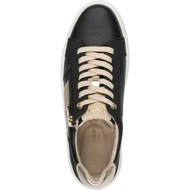 Marco Tozzi Damen Sneaker flach mit Reißverschluss Freizeit, Schwarz 39 EU