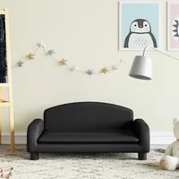 Kindersofa Schwarz 70x45x30 Cm Kunstleder