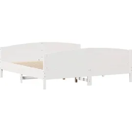 vidaXL Massivholzbett 180 x 200 cm Weiß