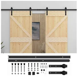 vidaXL Schiebetür links 2 x 210 cm Braun/Schwarz