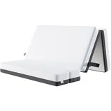 TeQsli Klappmatratze, Gästematratze, 3-in-1 Schlafsofa und Faltmatratze mit waschbarem und abnehmbarem Bezug für Zuhause, Campen oder Reise (75x200x15cm)