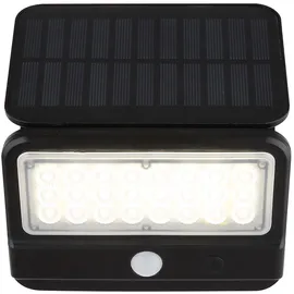 GLOBO Wandlampe mit Bewegungsmelder LED Solarleuchte Haustürlampe Fassadenleuchte Gartenlampe, 1x LED 400lm neutralweiß, BxH 14,4x10,4 cm