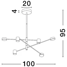 Nova Luce Nordik 6-flg. Ø 100 cm schwarz