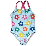 Toby Tiger Badeanzug mit Regenbogenblumen Print Blau 110