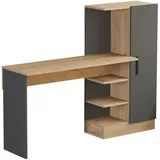 [en.casa] Schreibtisch mit Schrank Varhalo 120x153x40 cm Eichenoptik/Anthrazit