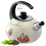 Kadax Wasserkessel, Kessel aus Edelstahl, 2.2L Wasserkocher, Rote Blumen