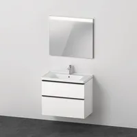 Duravit D-Neo Möbel-Set, Möbelwaschtisch mit Waschtischunterschrank wandhängend und LED