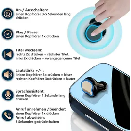 UC-Express® Bluetooth In-Ear Kopfhörer für Samsung Galaxy S25 S24 Plus Ultra Edge Ohrhörer - Schwarz