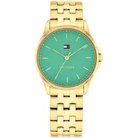 Tommy Hilfiger Uhr mit DREI-Zeiger-Quarzwerkfür Damen mit Goldfarben Edelstahlarmband
