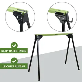 Trutzholm 2x Arbeitsbock klappbar bis 1000 kg Stahl pulverbeschichtet grün schwarz