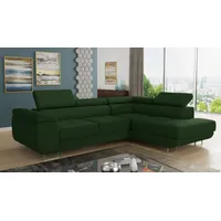 Sofnet Ecksofa Grün, Textil, 5-Sitzer, Ottomane rechts,Rechteckig, 273x203 cm, Wohnzimmer, Sofas & Couches, Wohnlandschaften, Ecksofas
