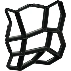 Relaxdays Pflasterform, 9 Kammern, HBT 4x42x42cm, Pflastersteine streichen, Garten Trittplatten, Beton Gießform, schwarz