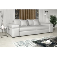 Fun Möbel Big-Sofa Big Sofa Couchgarnitur PORTER Megasofa in Stoff oder Kunstleder, inkl. Zierkissen weiß