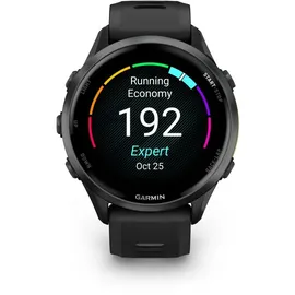 Garmin Forerunner 970 Schwarz/Carbongrau Titan DLC mit Silikon-Wechselarmband 22 mm Schwarz/Transparent Steinweiss