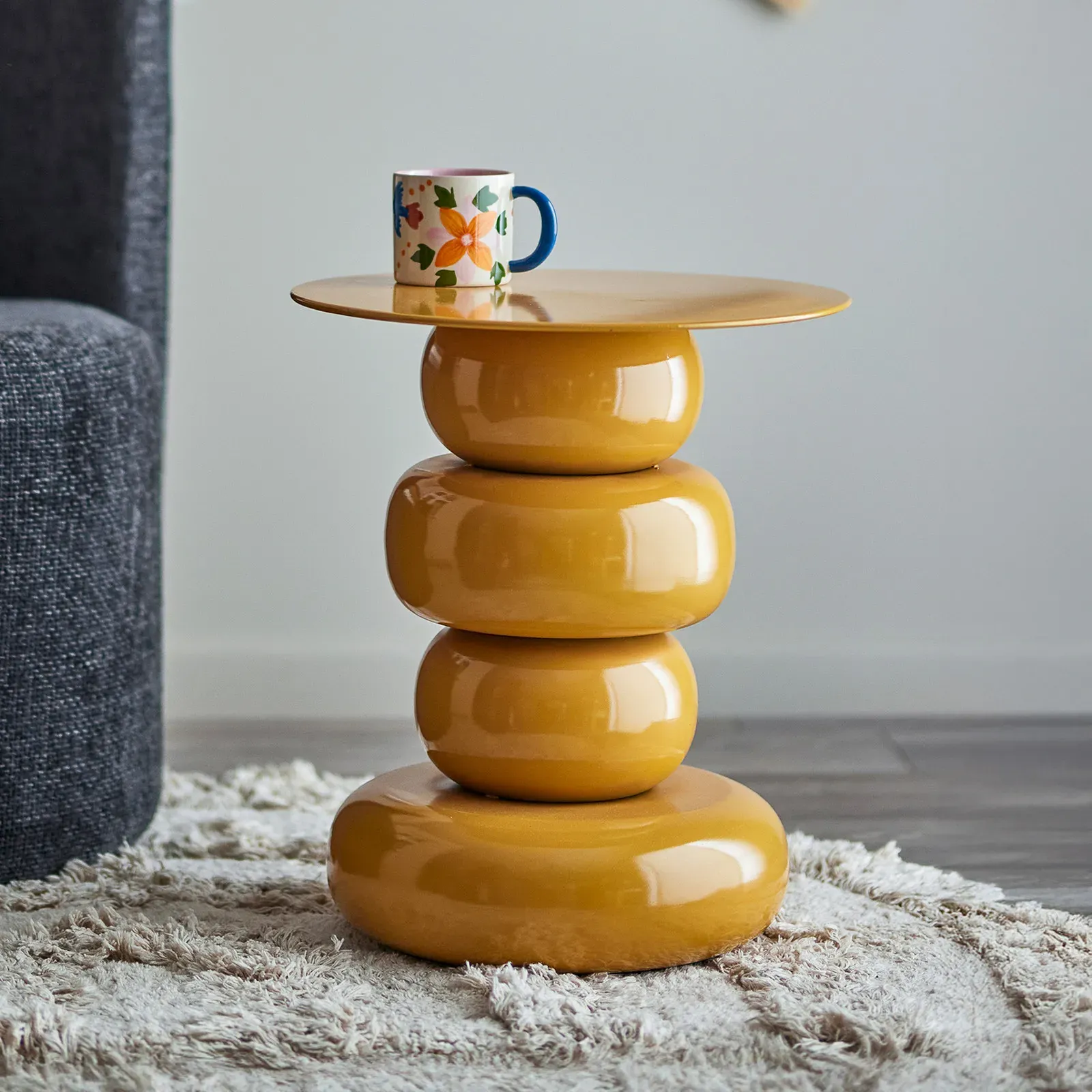 Zubehör Bloomingville, Olonne, Gelb, für Wohnzimmer, Metall, Modern - 48