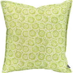 Dekokissen H.O.C.K. "Yuno", grün (grasgrün, geblümt), B:45cm H:10cm L:45cm, Polyester, Dekokissen_Sitzkissen_Kissenhüllen, mit Blumenmuster, Kissenhülle mit Füllung, 1 Stück