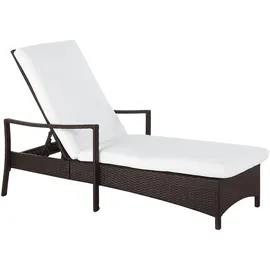 Beliani Rattanliege Sonnenliege 158 x 63 x 96 cm Braun