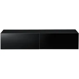 [en.casa] Evaton TV-Lowboard 140 x 33 x 30 cm Schwarz Hochglanz Spanplatte