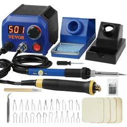 VEVOR Professionelles Holzbrenner Werkzeug Brandmalerei, Brandmalerei-Set mit Dual-Stift & Dual-Anschluss Brandmalgerät, Pyrography Machine Set, Brandmalstation inkl. 23 Drahtspitzen Brandmalkolben