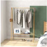 Homcom Garderobenständer Bambus Naturholz beige