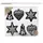 inges magic & goodz 6 Weihnachtskugeln Formen dekoriert Kugeln Kunststoff 9cm 6er Set Schwarz