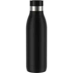 Isolierflasche EMSA "Trinkflasche Bludrop", schwarz, H:21,5cm, Edelstahl, Trinkflaschen, Edelstahl, Quick-Press Deckel, 360 Trinkgenuss, 12h warm/24h kühl