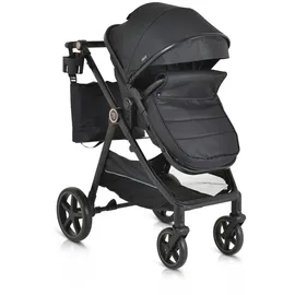 Moni Kinderwagen 2 in 1 Tokyo 22 kg umbaubar Wickeltasche Stoßdämpfer klappbar schwarz
