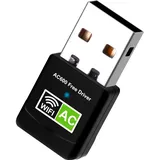 AC600Mbit/s USB WLAN Adapter Dual Band 2,4G/5,8GHz, Mini Internet Stick WLAN auf PC mit Eingebauter Treiber für PC/Desktop/Laptop Kompatibel mit Windows 11/10/8.1/8/7/XP