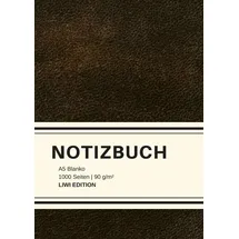LIWI Literatur- und Wissenschaftsverlag Dickes Notizbuch 1000 Seiten - A5 blanko - Hardcover schwarz mit Leseband - weißes Papier 90g/m2 - FSC Papier: Notebook A5 - Journal gebunden blanko - ohne Leder