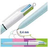 BIC 4-Farben-Kugelschreiber Fun hellblau, Schreibfarbe: türkisblau, pink, hellgrün, lila, 1 St.
