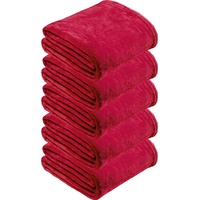 Wohndecke Fleece Wohndecke 5er-Pack "Amarillo", REDBEST, Fleece Uni rot 130 cm x 180 cm