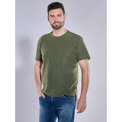 engbers Herren Rundhals T-Shirt grün regular gemustert Rundhals - S