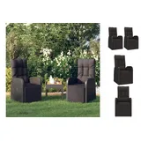 vidaXL Polyrattan Gartenstühle 57 x 69 x 106 cm schwarz 2 St. inkl. Auflage