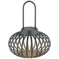 GLOBO Tischlampe Dekoleuchte Tischleuchte anthrazit Akkulampe Touchdimmer LED H