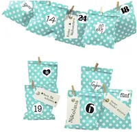 Frau Wundervoll DIY Adventskalender zum Befüllen türkis Punkt 13x16,5cm