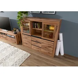 MASSIVMOEBEL24.DE Highboard 155 x 140 x 43 cm Braun