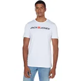 Herren Rundhals JJECORP Logo Slim Fit Plussize XXL-8XL 5XL Farbe White 12184987