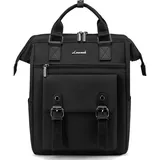 LOVEVOOK Rucksack Damen Klein, Wasserdicht Kleiner Rucksack Damen-rucksackhandtaschen Cityrucksack, Mini Rucksack Tasche 2 in 1 Elegant Backpack Women Handtache Rucksäcke Frauen für Reise Schwarz