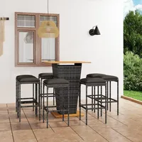 vidaXL Gartenbar-Set 9-tlg. Grau
