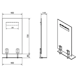 Sapho WEGA Spiegel mit Ablage 40x80cm - Silber